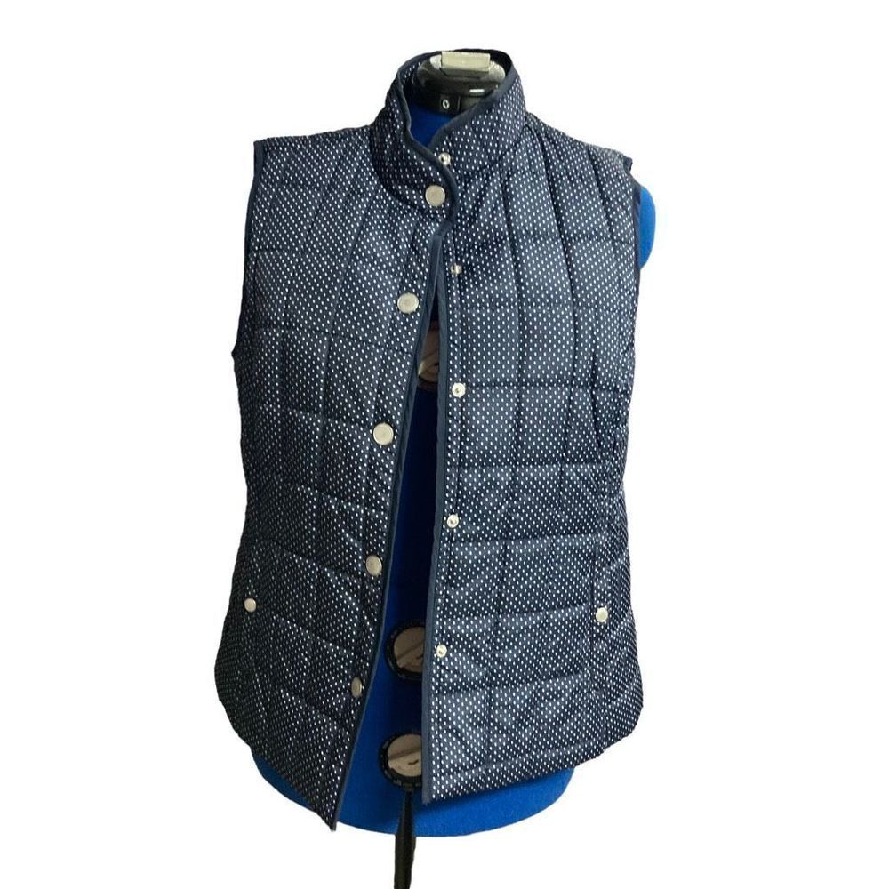 CROFT & BARROW Blue & White Dot Vest Large‎